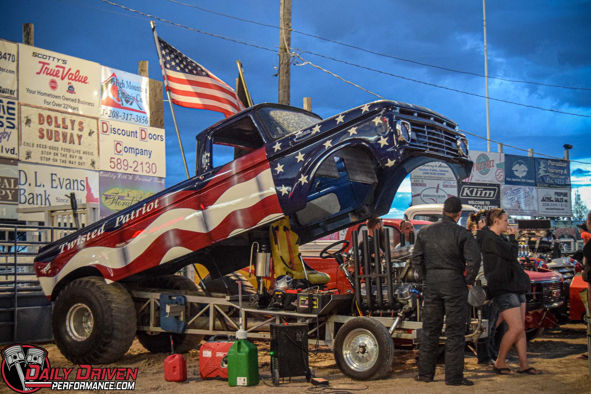 Under the hood of a pulling truck